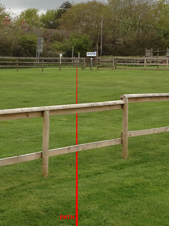 Photograph: Two fences across the path